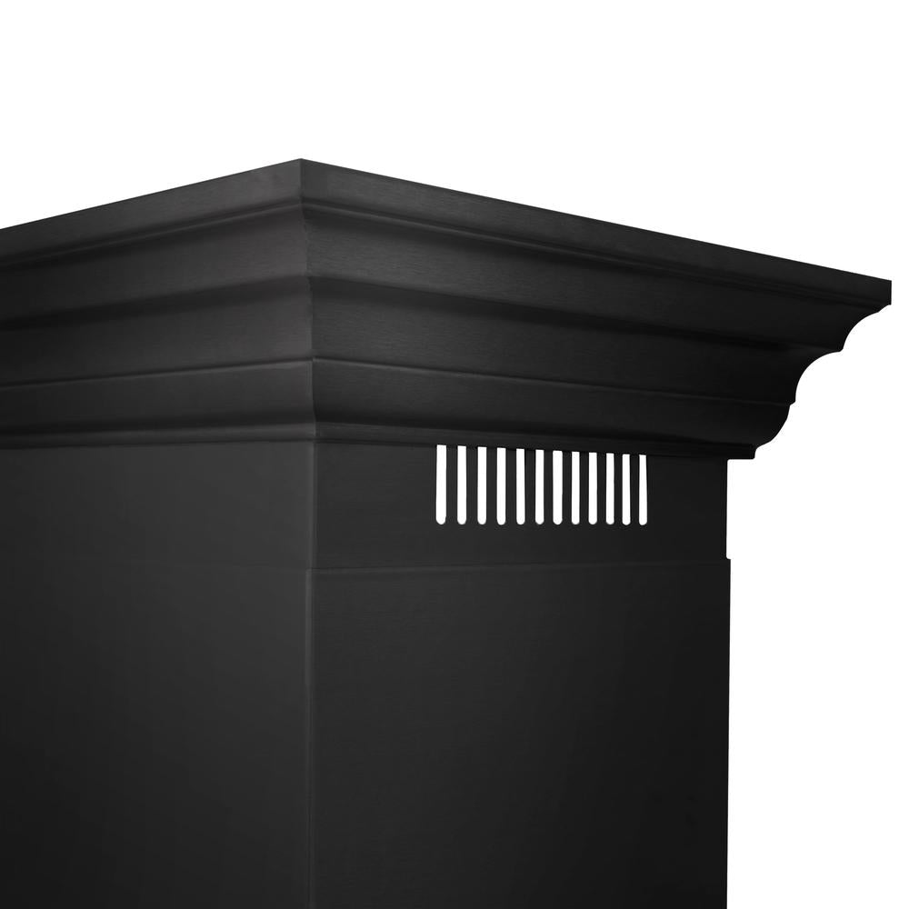 ZLINE Convertible Vent 24-inch range hood in black stainless steel BSKENCRN-24, detail