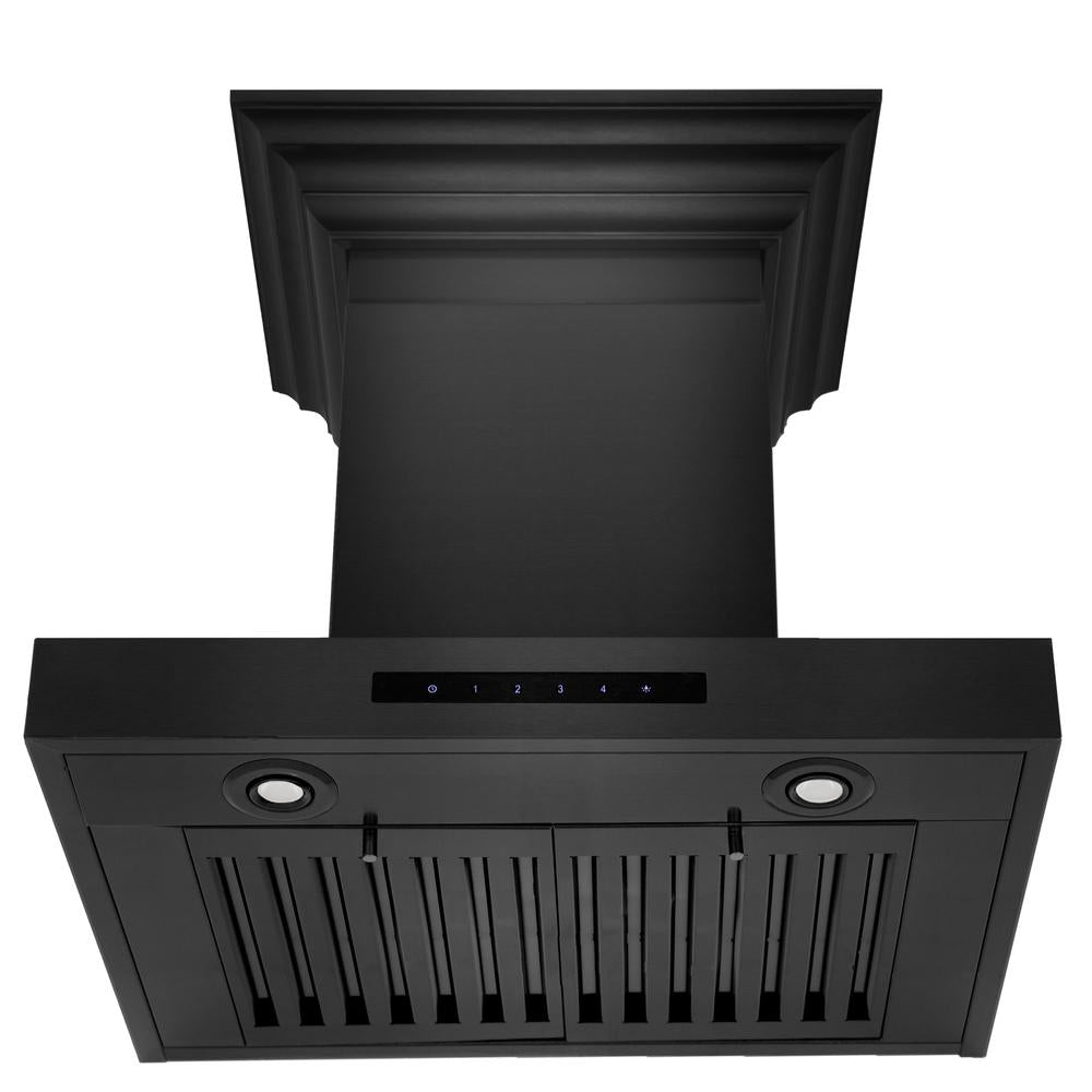 ZLINE Convertible Vent 30-inch range hood in black stainless steel BSKENCRN-30, front view