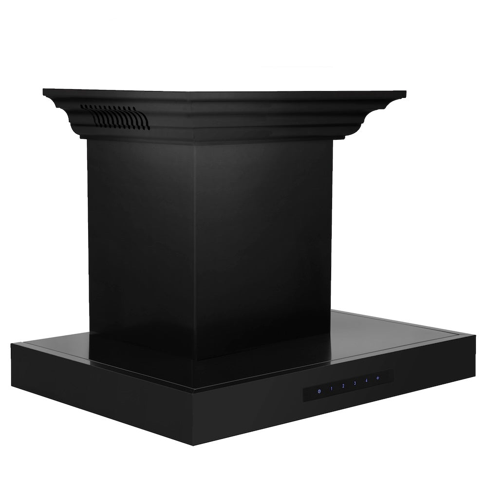 ZLINE CrownSound 24-inch range hood in black stainless steel BSKENCRN-BT-24, from above