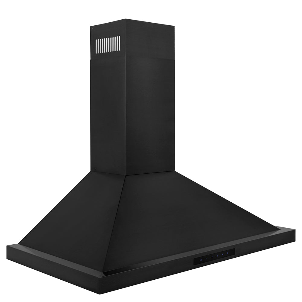 ZLINE Convertible Vent 30-inch range hood in black stainless steel BSKBN-30, from above