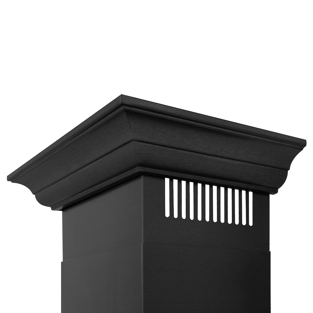 ZLINE Convertible Vent 24-inch range hood in black stainless steel BSKBNCRN-24, detail