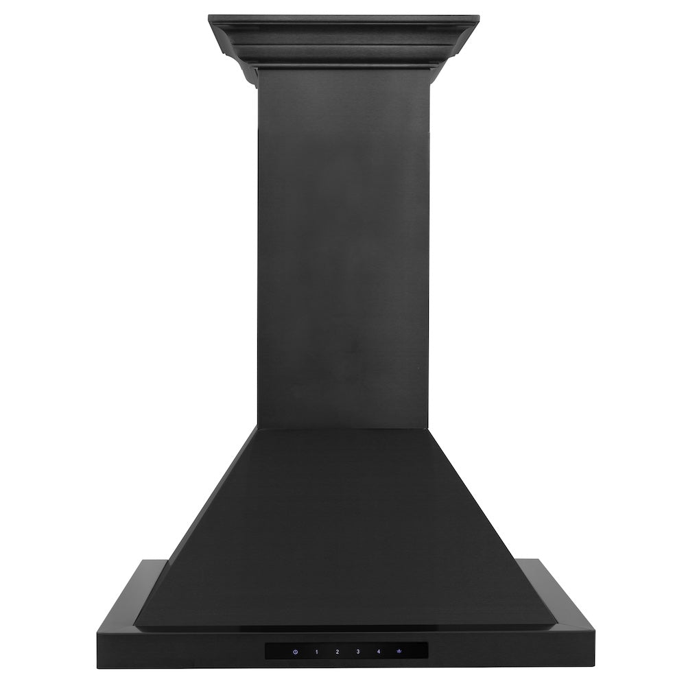 ZLINE Convertible Vent 24-inch range hood in black stainless steel BSKBNCRN-24, front view