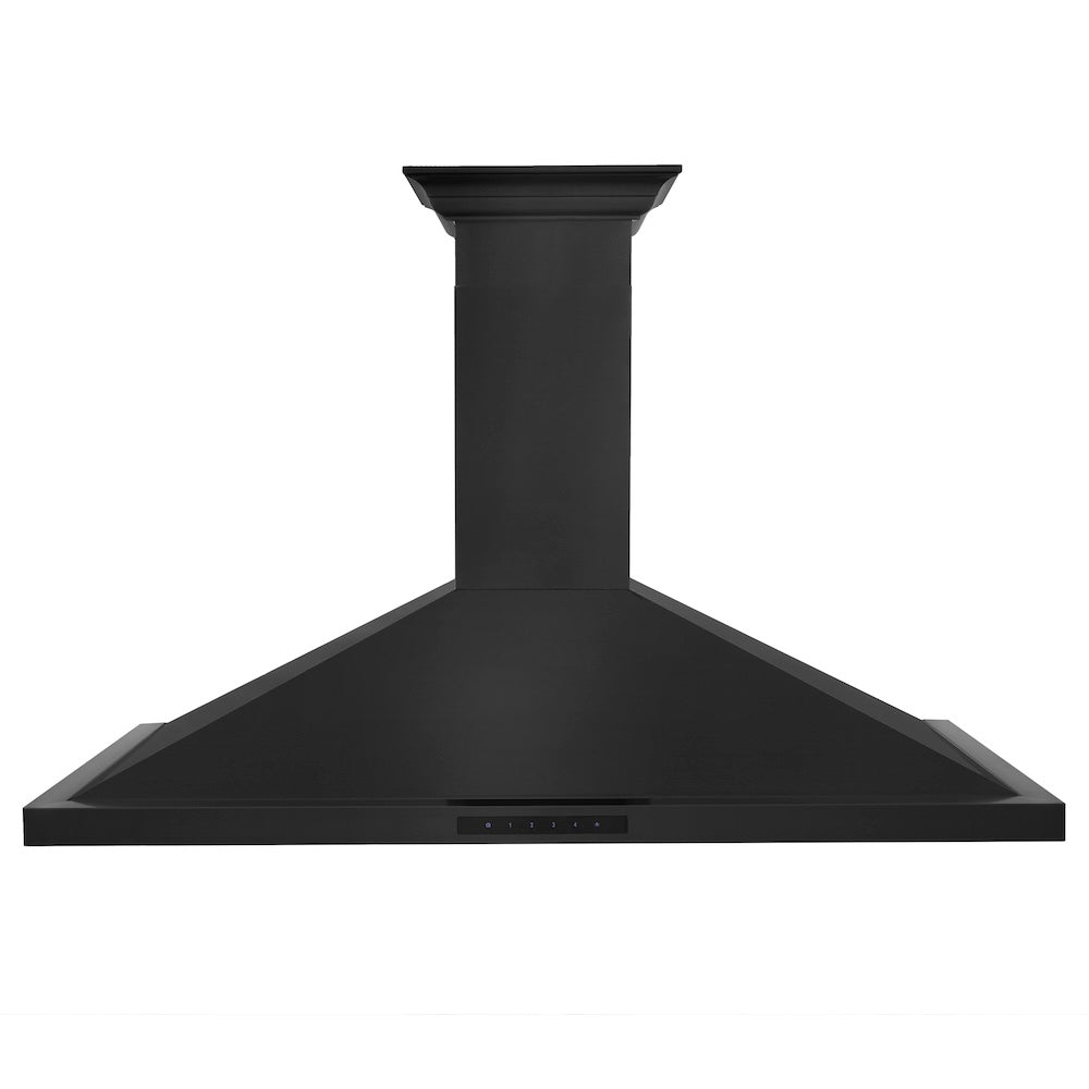ZLINE Convertible Vent 48-inch range hood in black stainless steel BSKBNCRN-48, front view