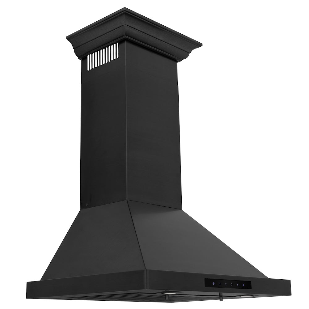 ZLINE Convertible Vent 24-inch range hood in black stainless steel BSKBNCRN-24
