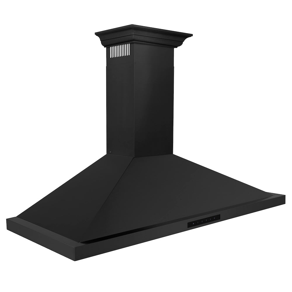 ZLINE Convertible Vent 48-inch range hood in black stainless steel BSKBNCRN-48, from above