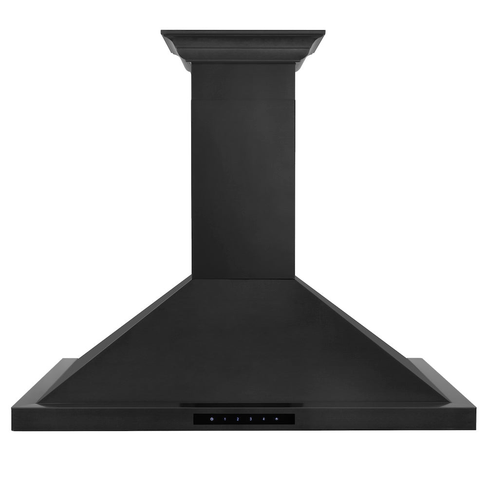 ZLINE Convertible Vent 36-inch range hood in black stainless steel BSKBNCRN-36, front view