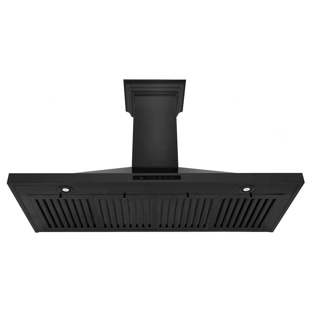 ZLINE Convertible Vent 48-inch range hood in black stainless steel BSKBNCRN-48, front view