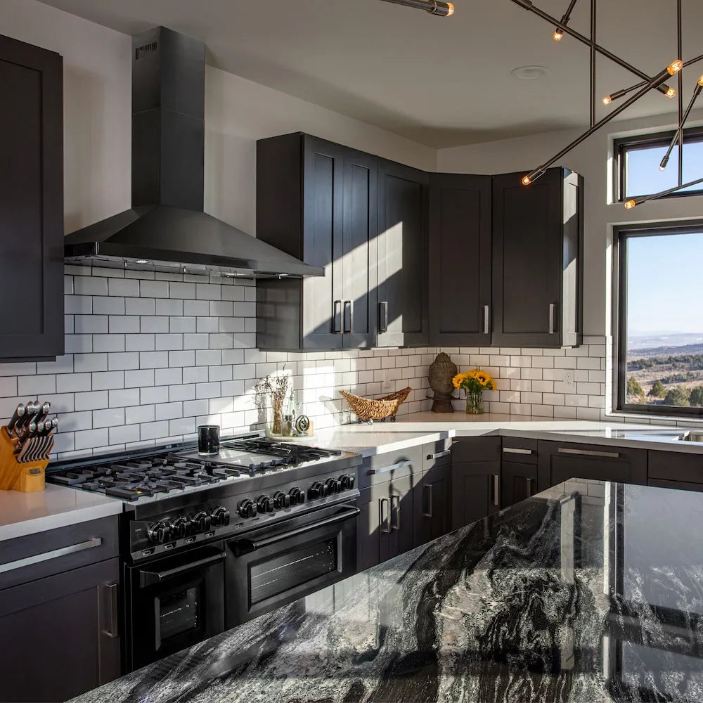 ZLINE Convertible Vent 48-inch range hood in black stainless steel BSKBN-48, view 2