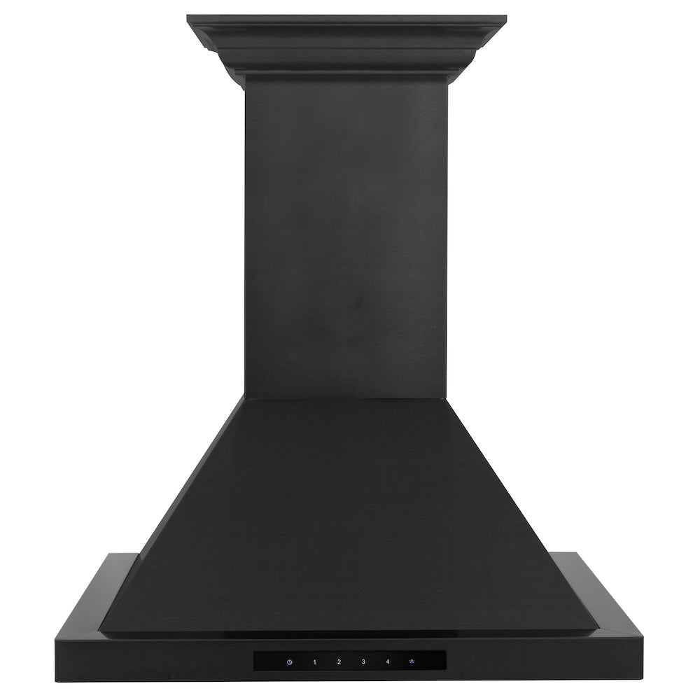 ZLINE CrownSound 24-inch range hood in black stainless steel BSKBNCRN-BT-24, front view