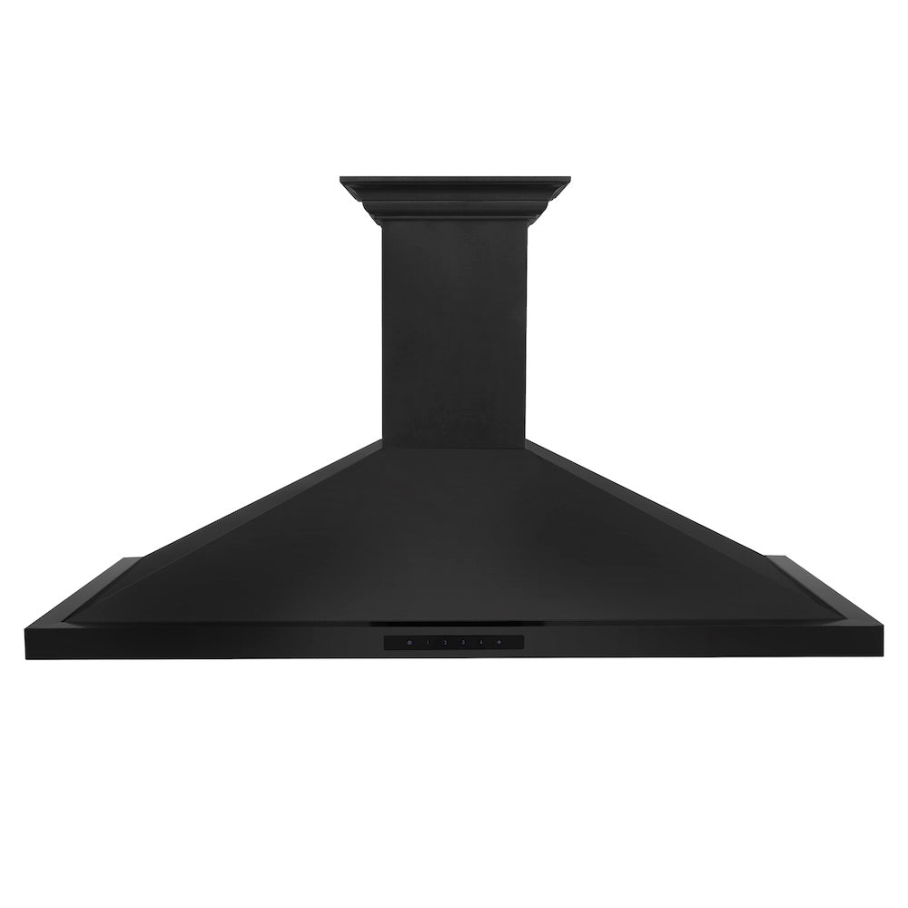 ZLINE CrownSound 48-inch range hood in black stainless steel BSKBNCRN-BT-48, front view