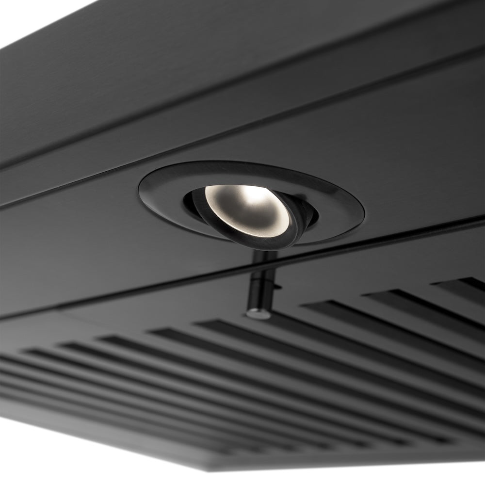 ZLINE CrownSound 48-inch range hood in black stainless steel BSKBNCRN-BT-48, detail