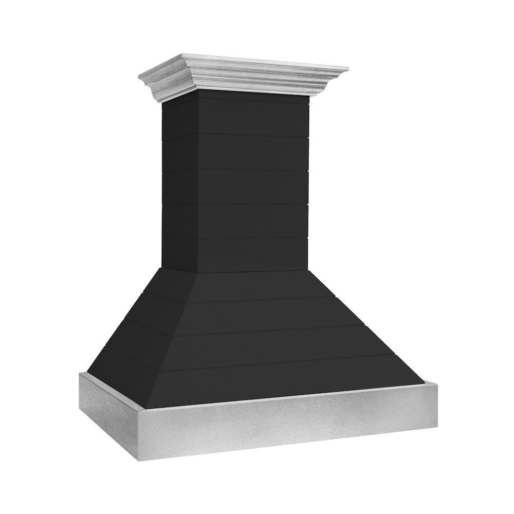 ZLINE Wooden 30-inch range hood in rustic shiplap black 365CC-30, view 3