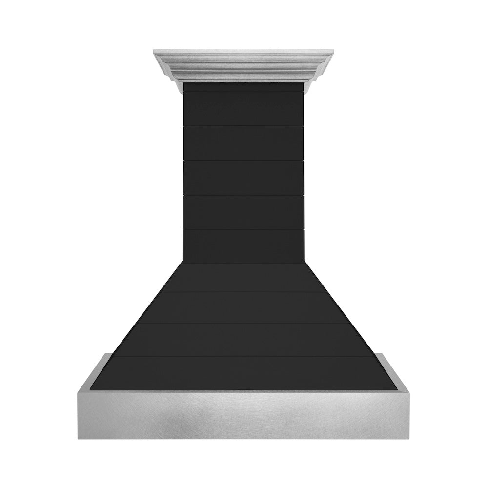 ZLINE Wooden 30-inch range hood in rustic shiplap black 365CC-30