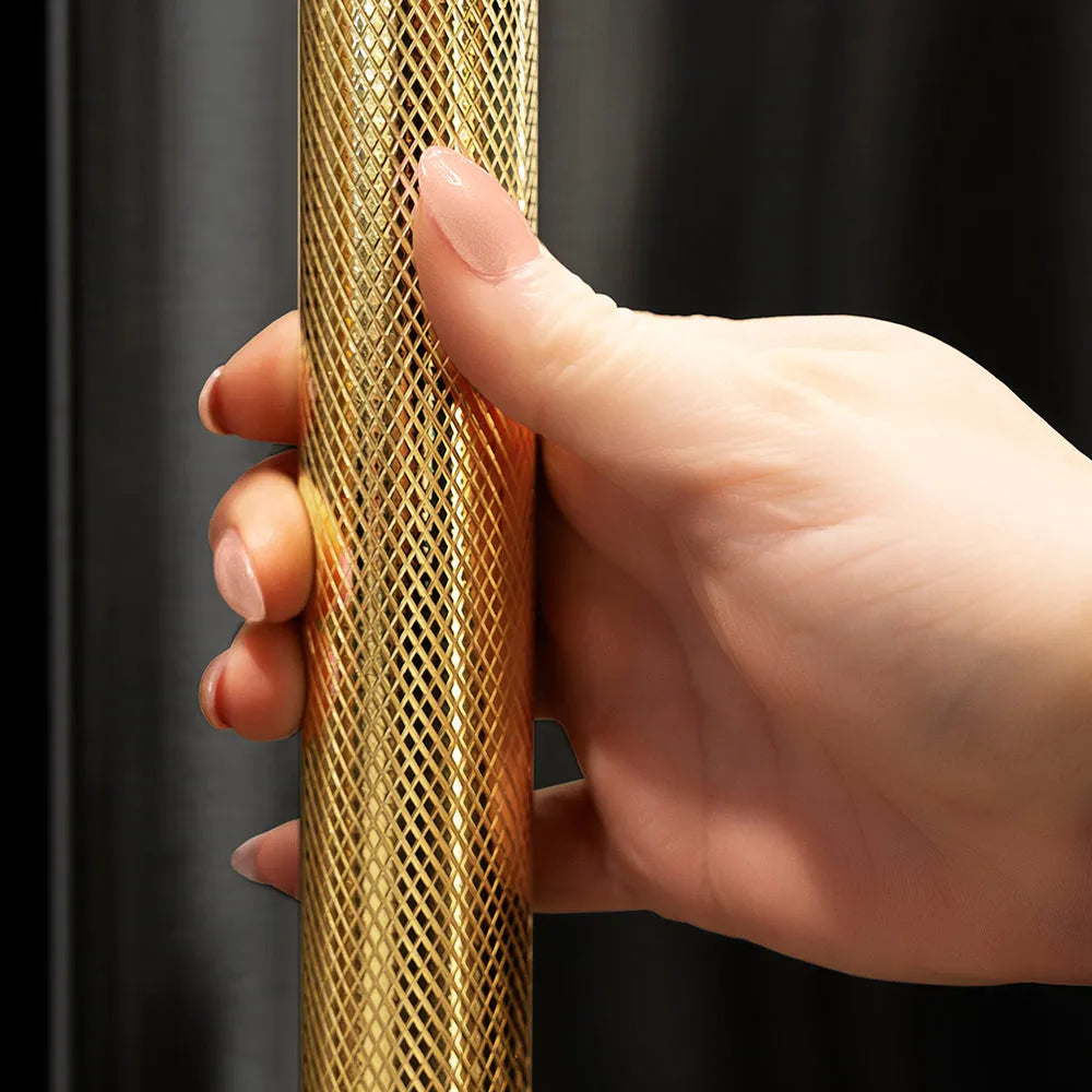 ZLINE Autograph Edition 36-inch refrigerator in black stainless steel with stainless steel interior and polished gold accents SRBIVZ-BS36KG, detail