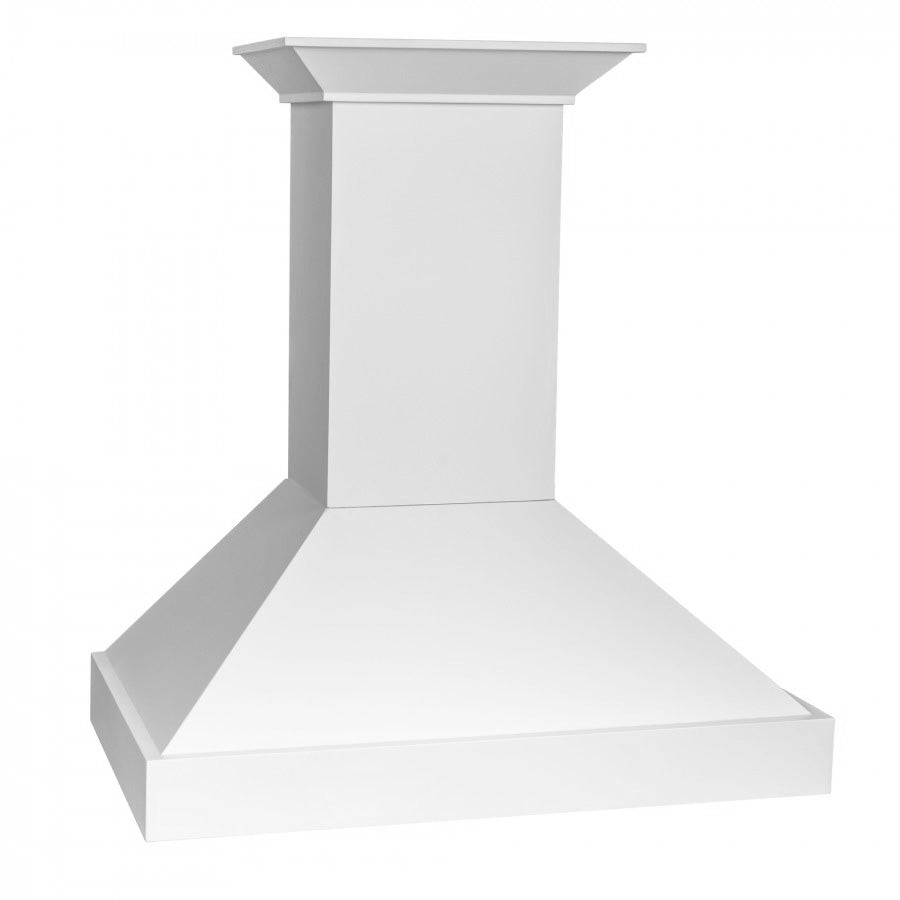ZLINE Wooden 30-inch range hood in smooth bright white KBWW-30, front view