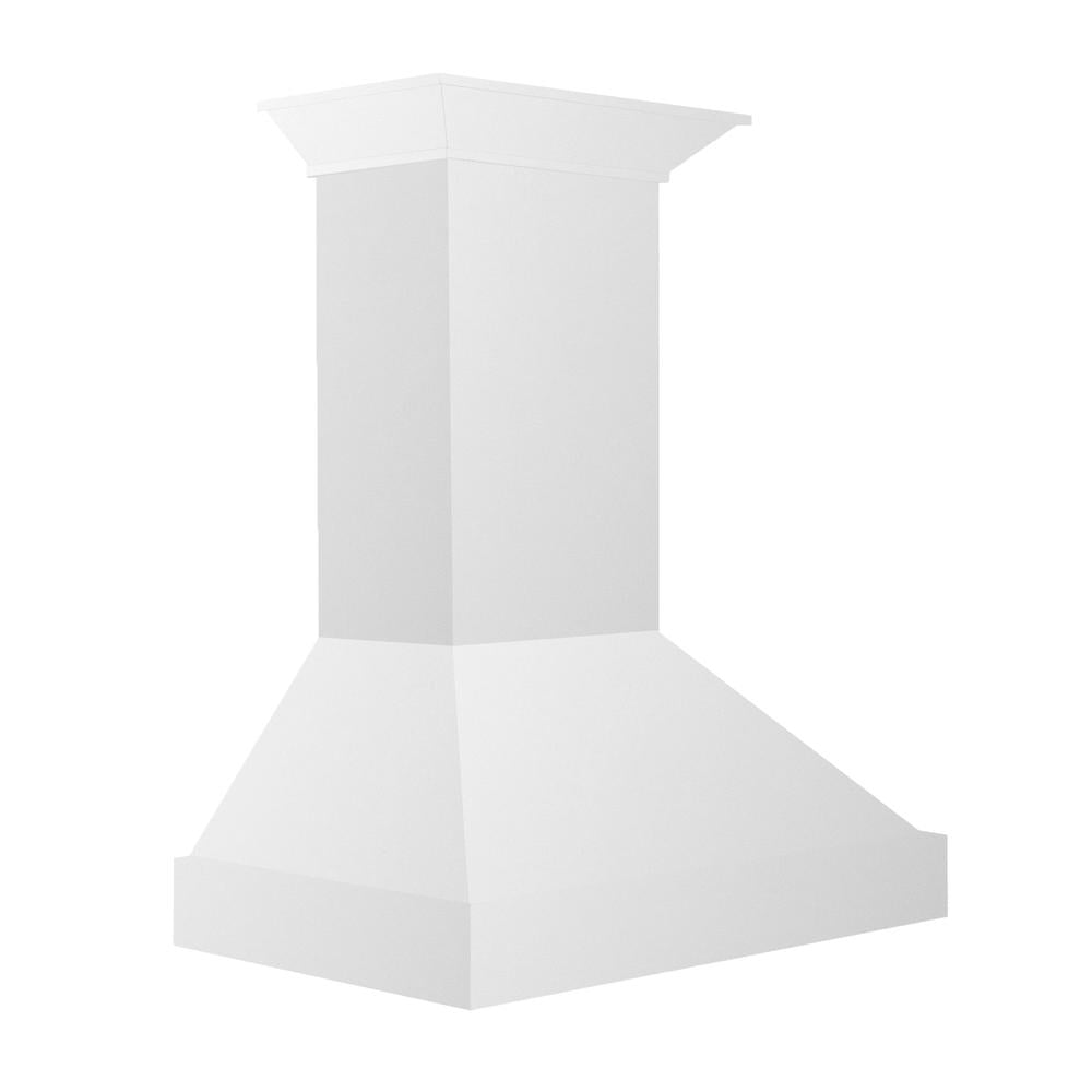 ZLINE Wooden 36-inch range hood in smooth bright white KBWW-36