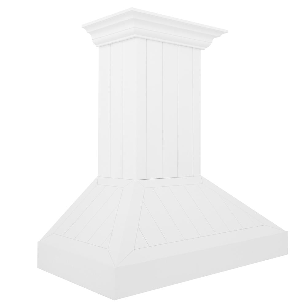 ZLINE Wooden 30-inch range hood in shiplap bright white KPWW-30, front view