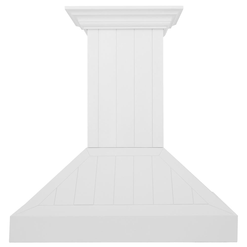 ZLINE Wooden 30-inch range hood in shiplap bright white KPWW-30, front view
