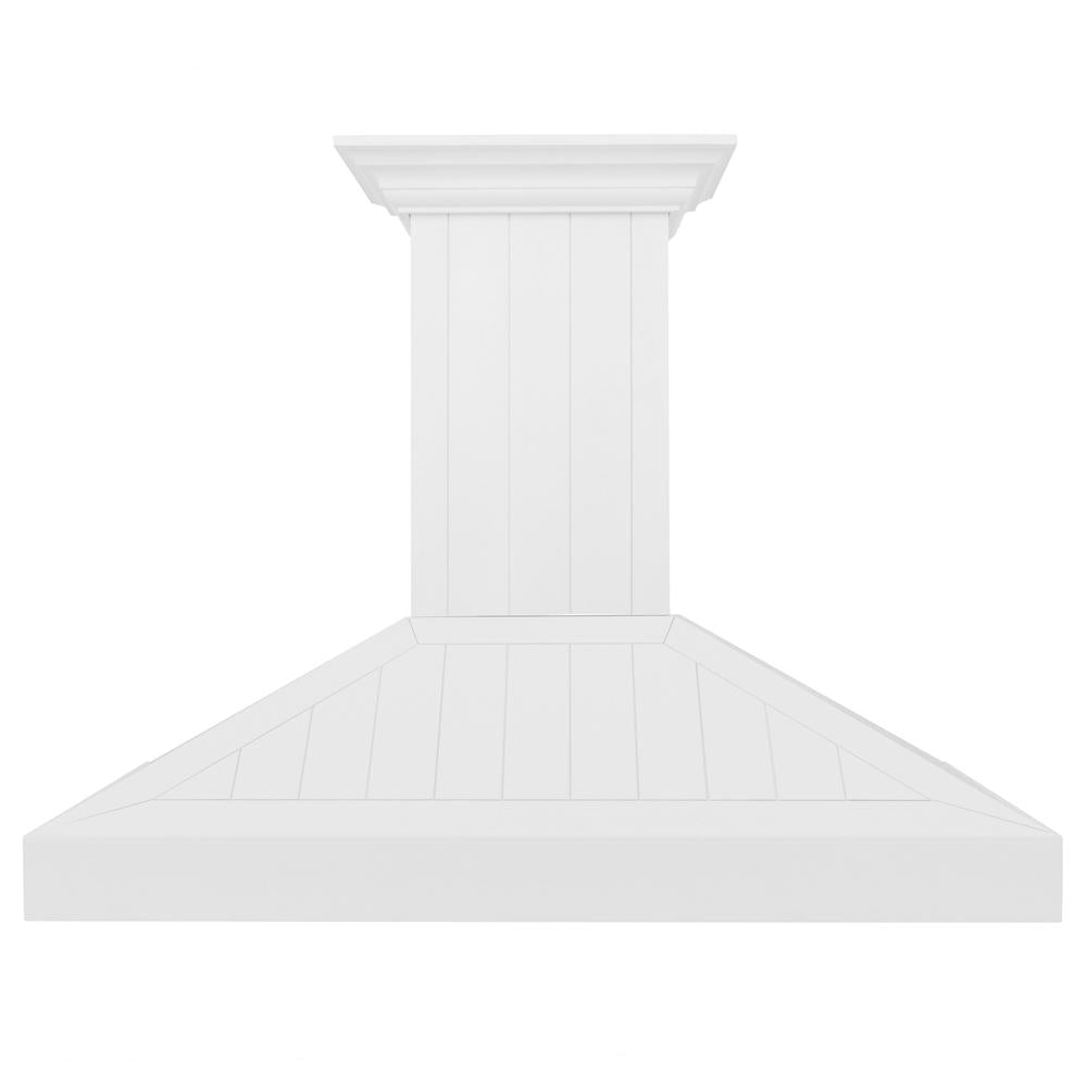 ZLINE Wooden 48-inch range hood in shiplap bright white KPWW-48, front view