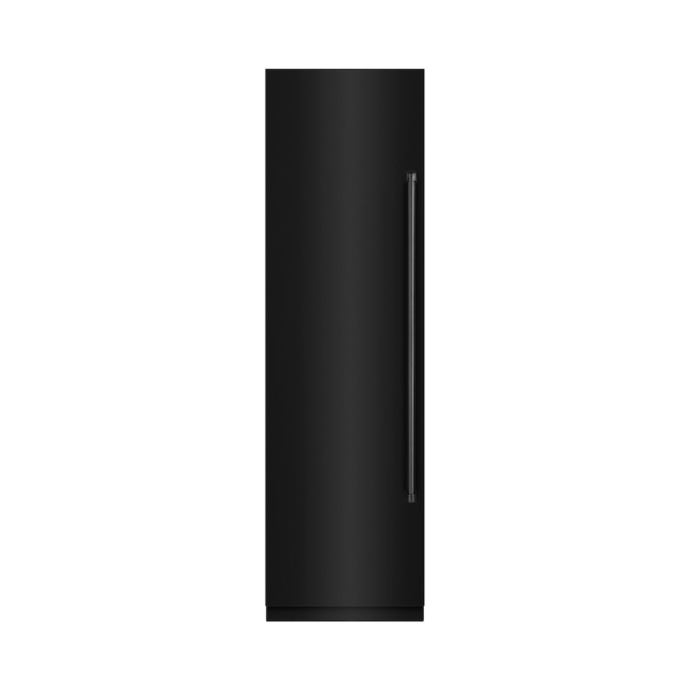 ZLINE 24-inch freezer in black stainless steel with graphite gray interior RCFV-BS-24, front view