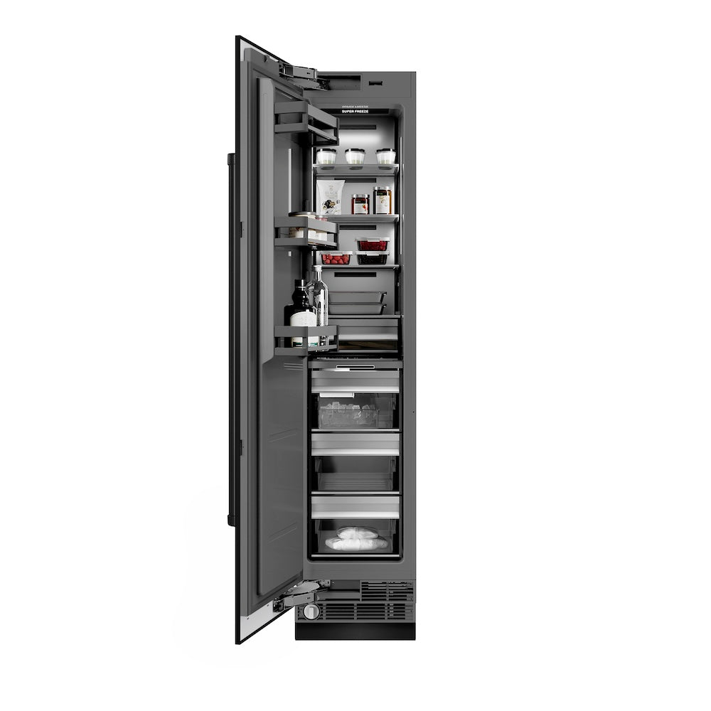 ZLINE 18-inch freezer in black stainless steel with graphite gray interior RCFVL-BS-18, front view
