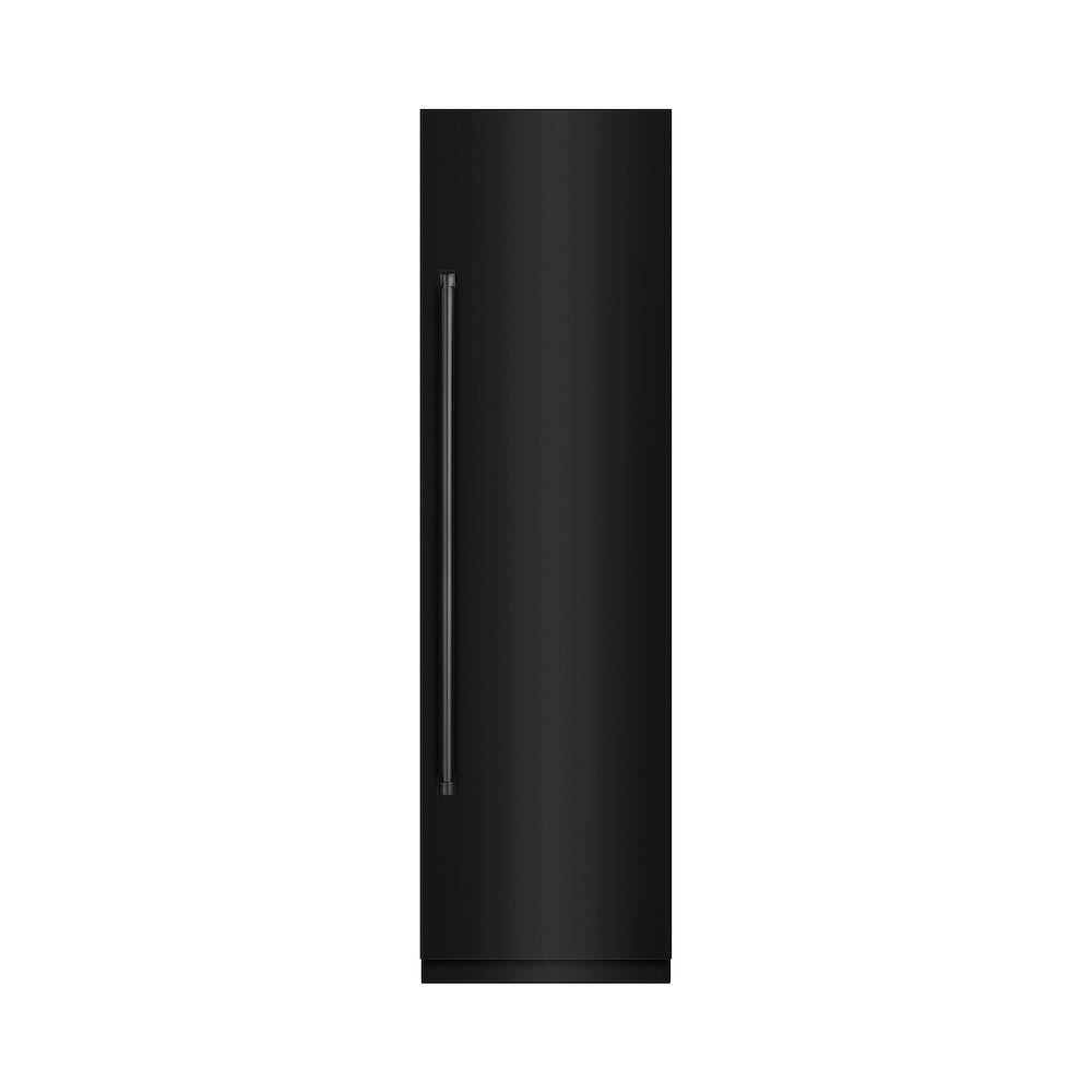 ZLINE 24-inch refrigerator in black stainless steel with graphite gray interior RCRV-BS-24, front view