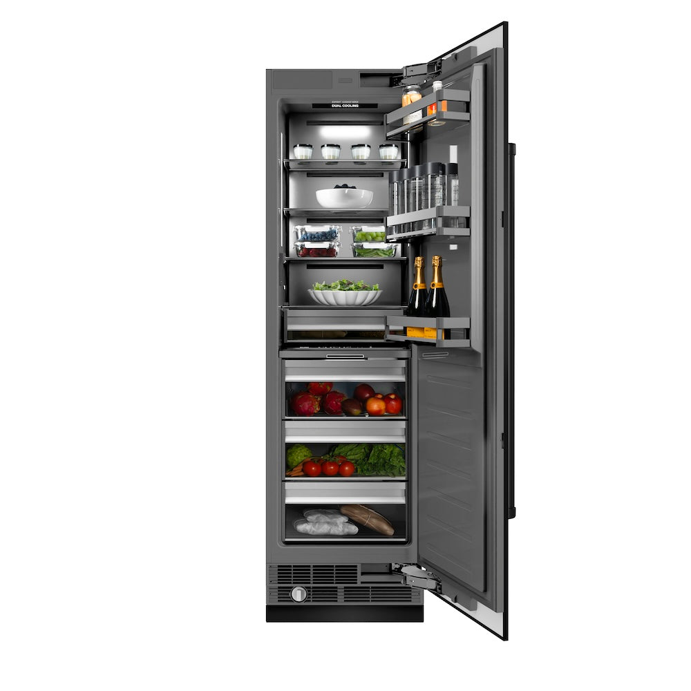 ZLINE 24-inch refrigerator in black stainless steel with graphite gray interior RCRV-BS-24, front view