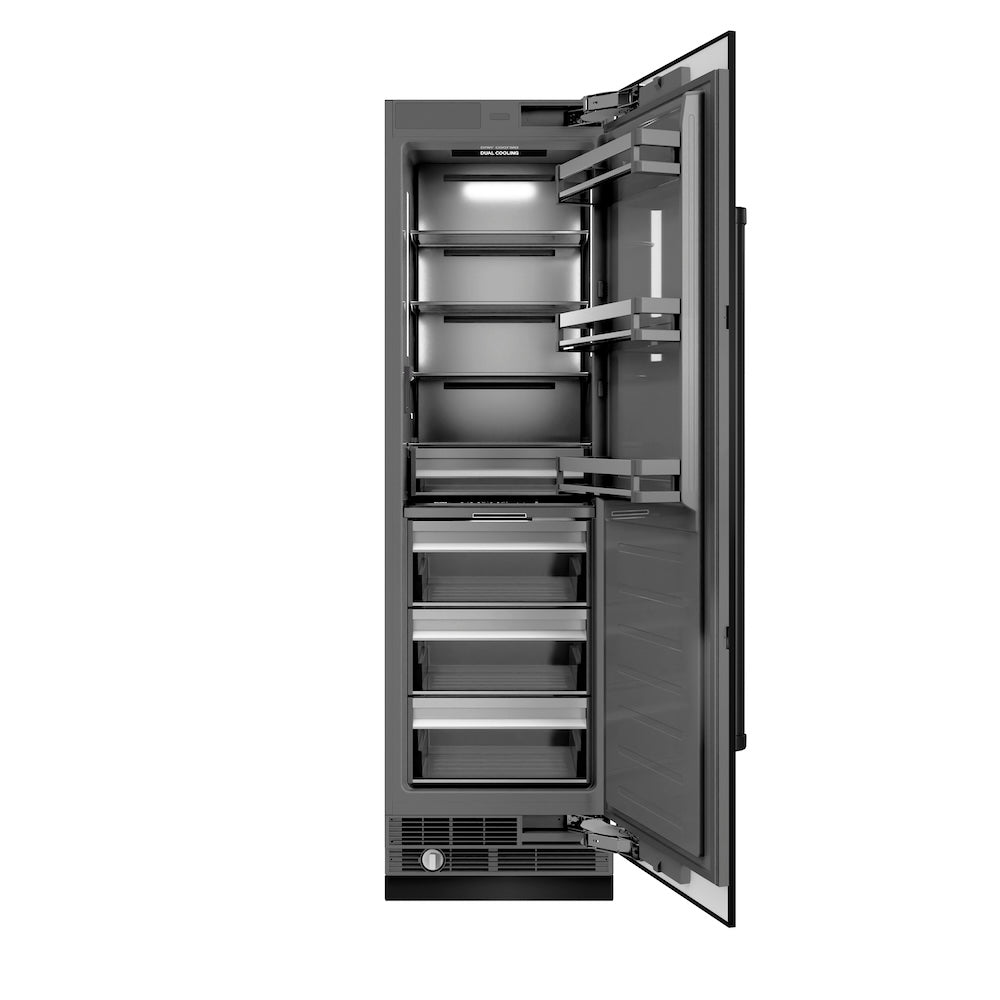 ZLINE 24-inch refrigerator in black stainless steel with graphite gray interior RCRV-BS-24