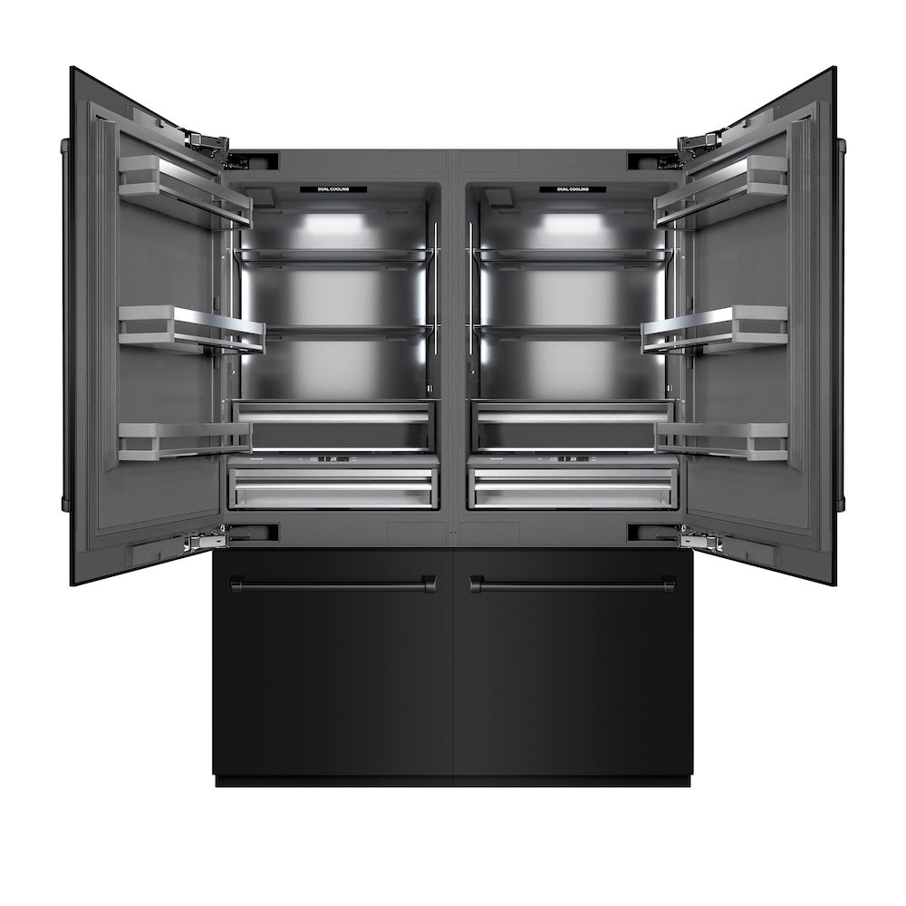 ZLINE 60-inch refrigerator in black stainless steel with graphite gray interior GRBIV-BS-60