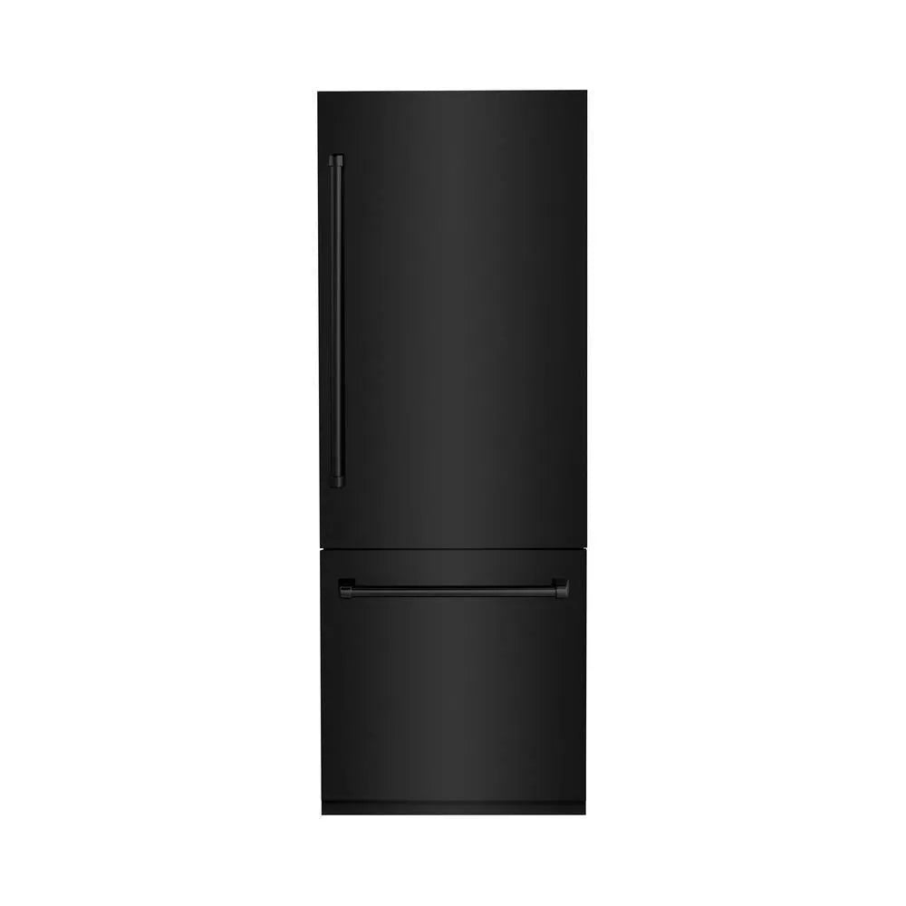 ZLINE 30-inch refrigerator in black stainless steel with bright white interior RBIV-BS-30