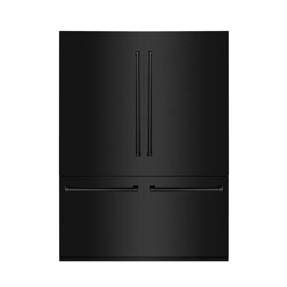 ZLINE 60-inch refrigerator in black stainless steel with bright white interior RBIV-BS-60, front view