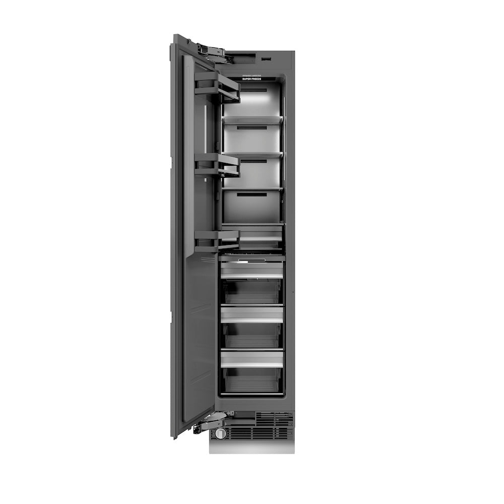 ZLINE Autograph Edition 18-inch freezer, panel ready with graphite gray interior and matte black accents RBCFVLZ-18-MB