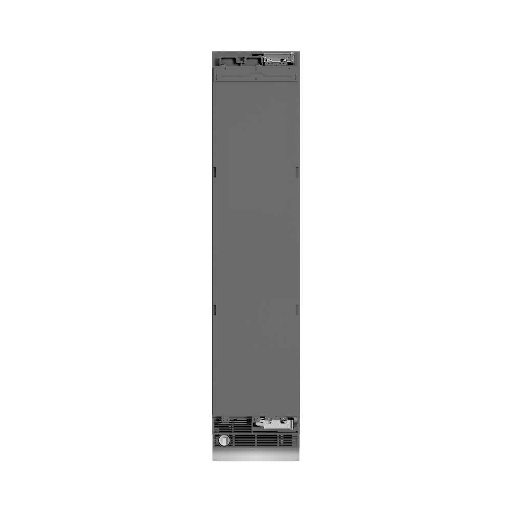 ZLINE Autograph Edition 18-inch freezer, panel ready with graphite gray interior and polished gold accents RBCFVRZ-18-G, front view