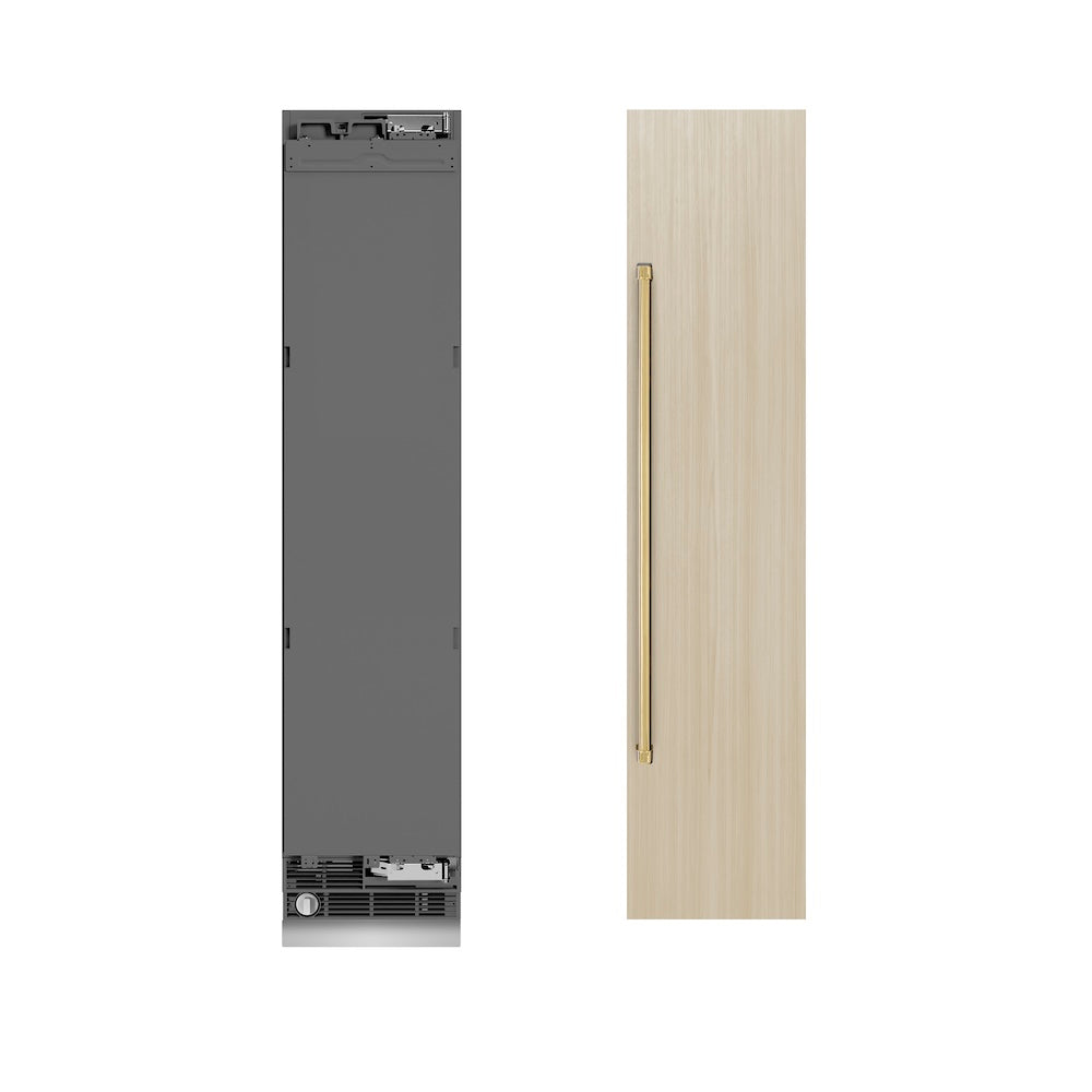 ZLINE Autograph Edition 18-inch freezer, panel ready with graphite gray interior and polished gold accents RBCFVRZ-18-G, view 5