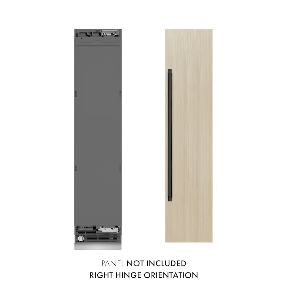 ZLINE Autograph Edition 18-inch freezer, panel ready with graphite gray interior and matte black accents RBCFVRZ-18-MB, view 2