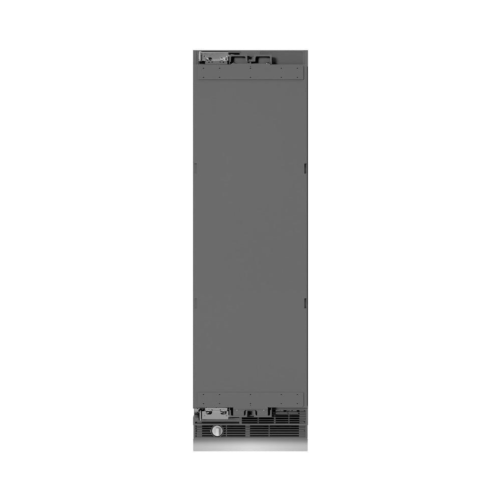ZLINE Autograph Edition 24-inch freezer, panel ready with graphite gray interior and polished gold accents RBCFVZ-24-G, front view