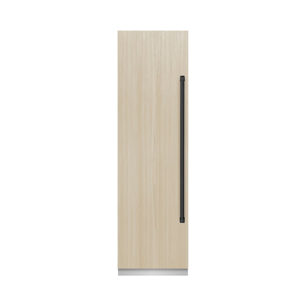ZLINE Autograph Edition 24-inch freezer, panel ready with graphite gray interior and matte black accents RBCFVZ-24-MB, front view
