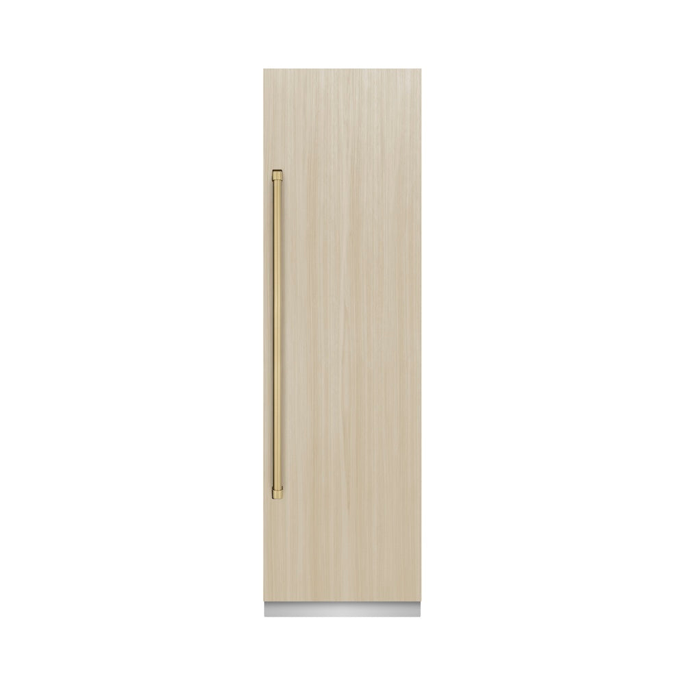 ZLINE Autograph Edition 24-inch refrigerator, panel ready with graphite gray interior and champagne bronze accents RBCRVZ-24-CB, front view