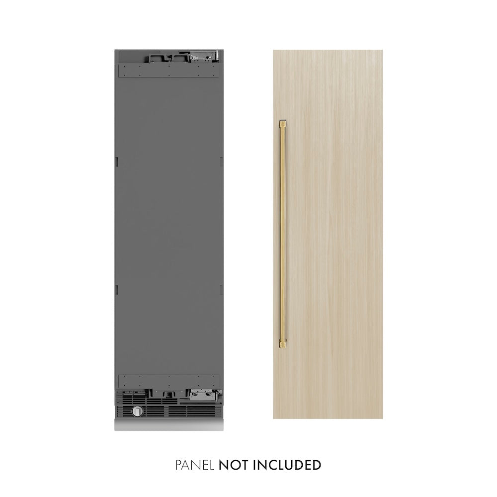 ZLINE Autograph Edition 24-inch refrigerator, panel ready with graphite gray interior and polished gold accents RBCRVZ-24-G, view 2