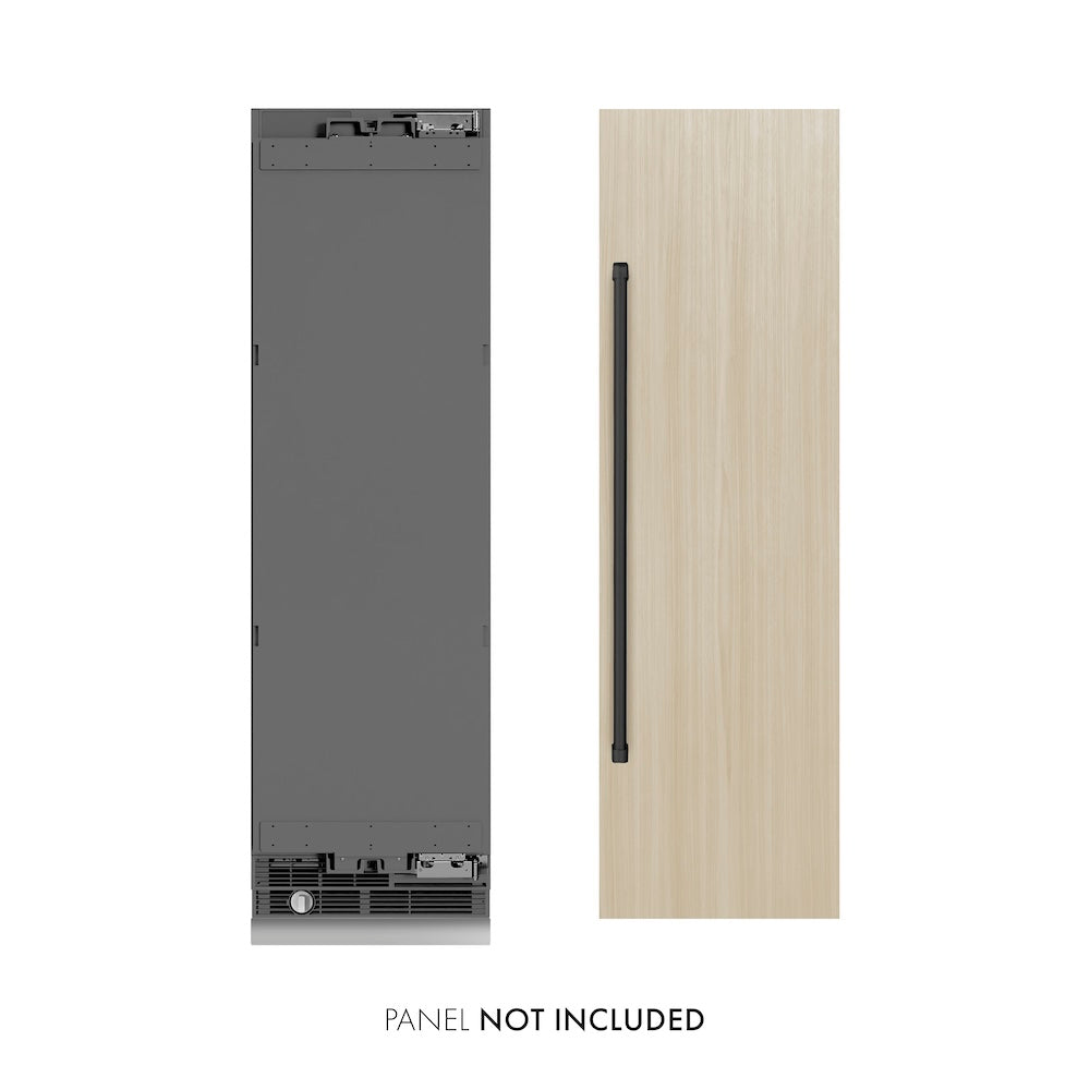ZLINE Autograph Edition 24-inch refrigerator, panel ready with graphite gray interior and matte black accents RBCRVZ-24-MB, view 2