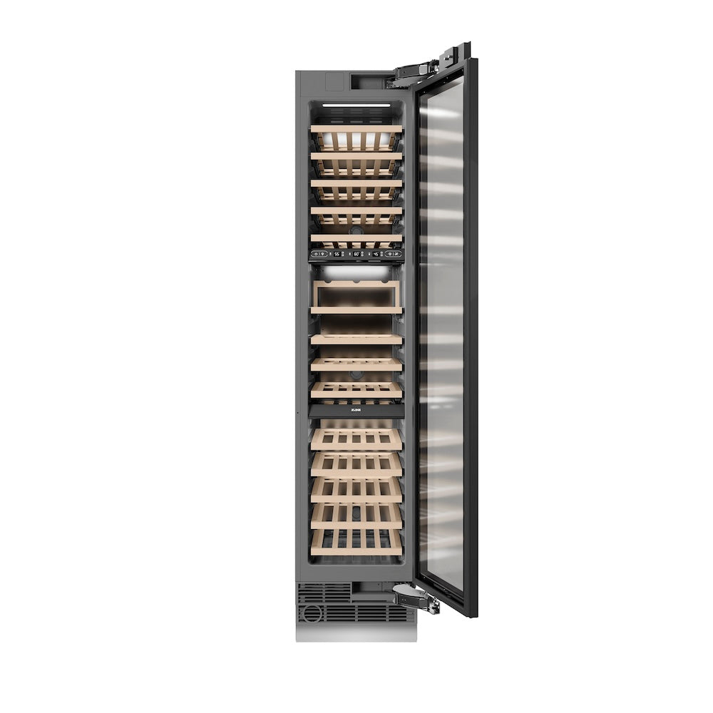 ZLINE 18-inch wine cooler, panel ready with graphite gray interior RBCWVR-18, front view
