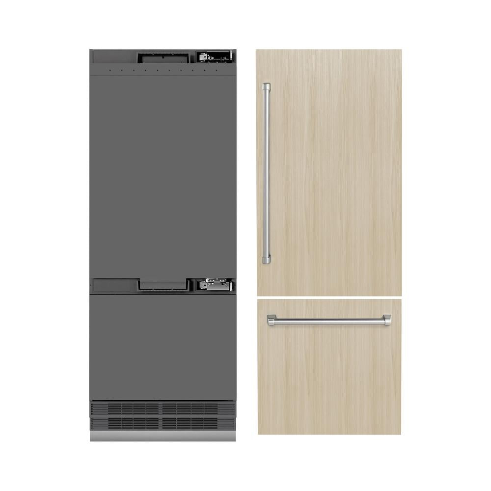 ZLINE 30-inch refrigerator, panel ready with graphite gray interior GRBIV-30, front view