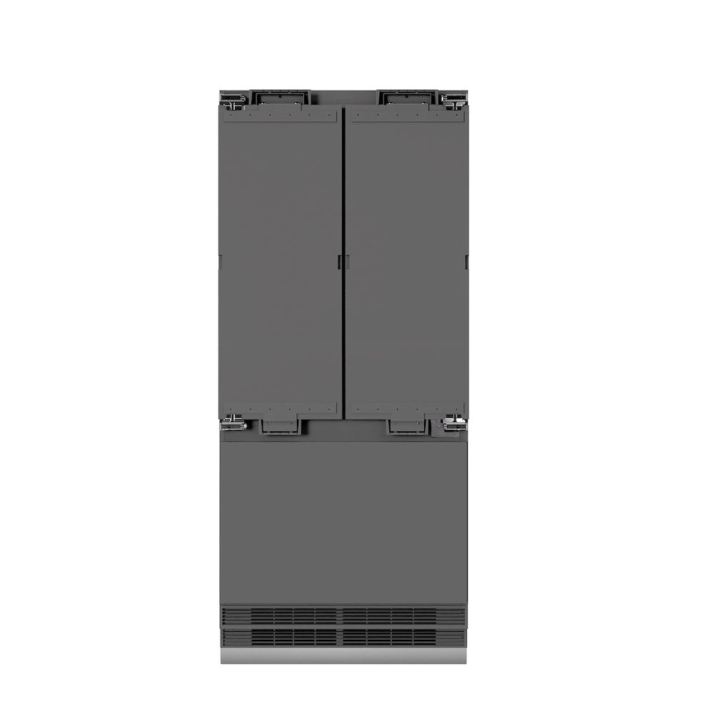 ZLINE 36-inch refrigerator, panel ready with graphite gray interior GRBIV-36, front view