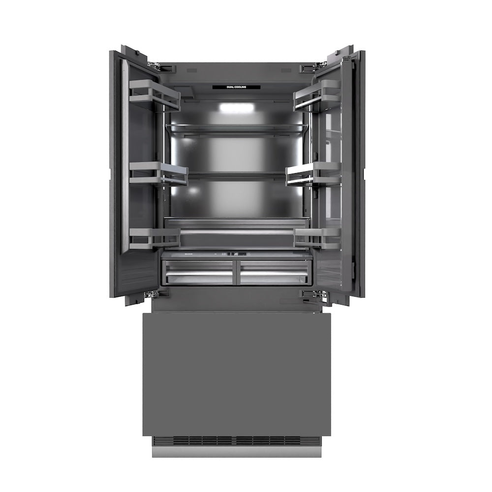 ZLINE 36-inch refrigerator, panel ready with graphite gray interior GRBIV-36