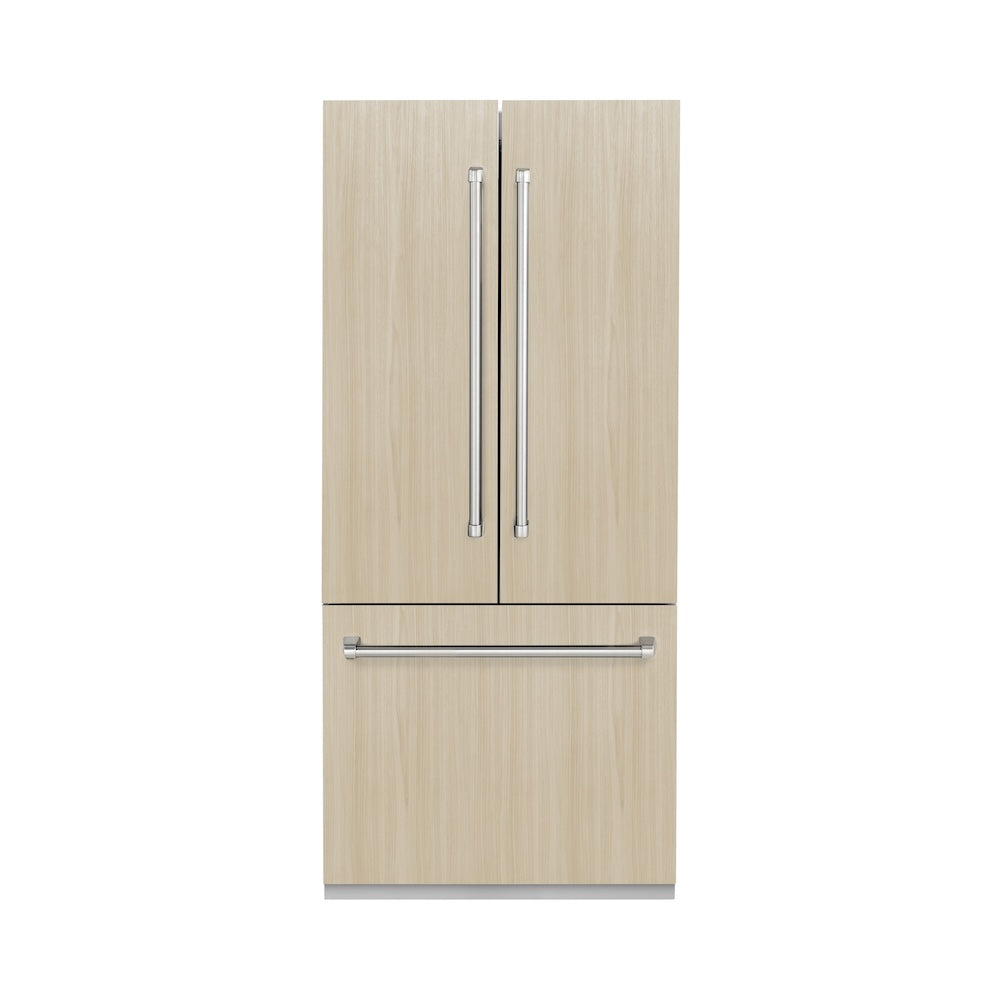 ZLINE 36-inch refrigerator, panel ready with graphite gray interior GRBIV-36, front view