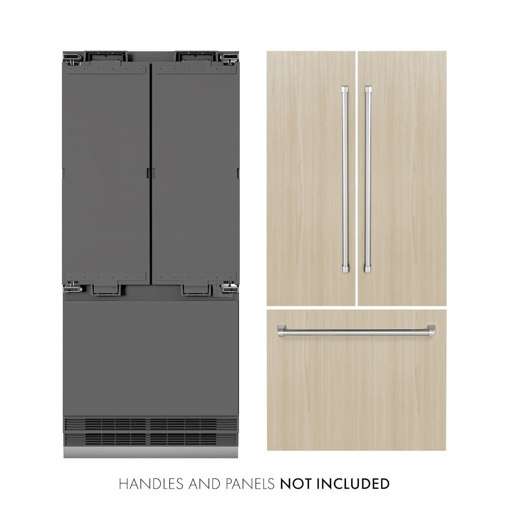 ZLINE 36-inch refrigerator, panel ready with graphite gray interior GRBIV-36, front view