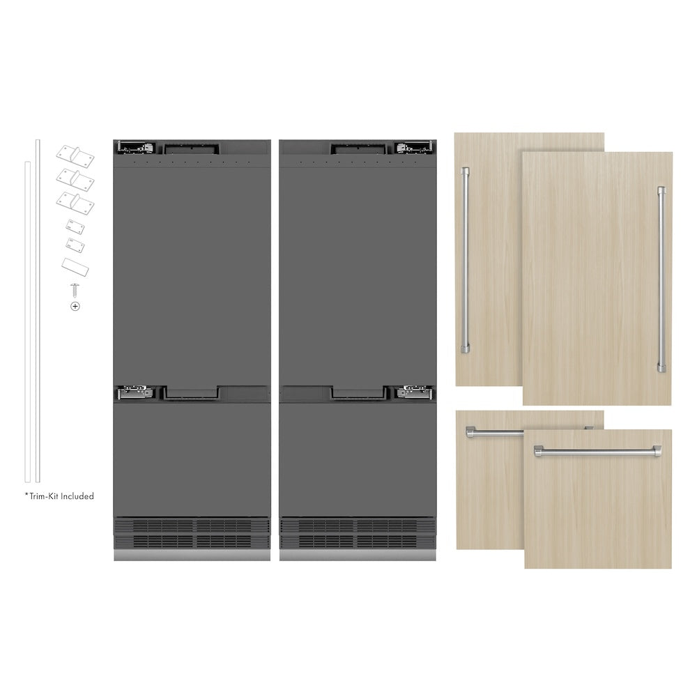 ZLINE 60-inch refrigerator, panel ready with graphite gray interior GRBIV-60, front view