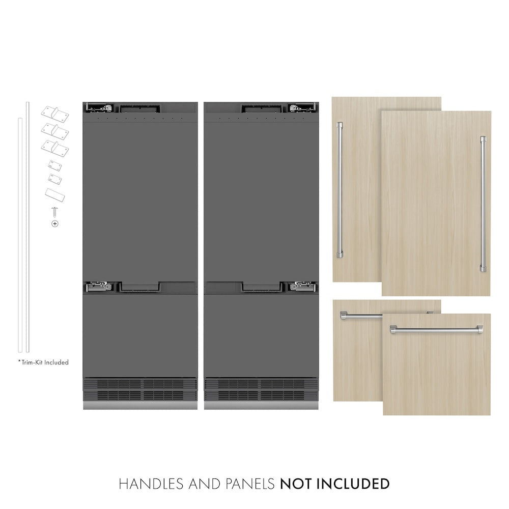 ZLINE 60-inch refrigerator, panel ready with graphite gray interior GRBIV-60, front view