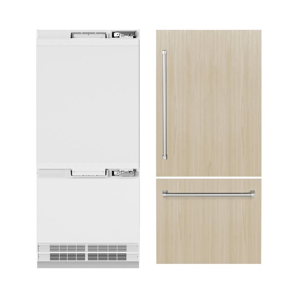 ZLINE 36-inch refrigerator, panel ready with bright white interior RBIT-36, front view