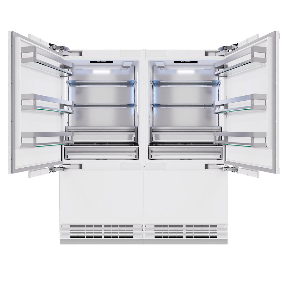ZLINE 72-inch refrigerator, panel ready with bright white interior RBIT-72, front view